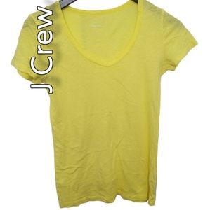 J Crew Vintage Cotton Bright Yellow Short Sleeve T Shirt Size XS